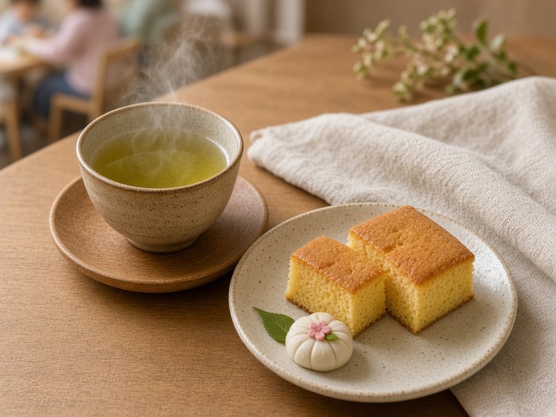 お茶とお菓子。雰囲気の見本写真